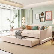 Upholstered Daybed With Light And Trundle - R&R Furniture Gallery (Fountain Valley, CA)