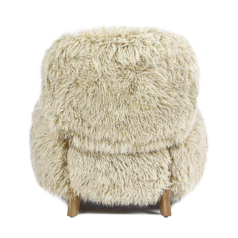 Enchante - New Zealand Sheepskin Accent Arm Chair - Taupe / Natural - R&R Furniture Gallery (Fountain Valley, CA)