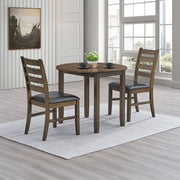 Damica - Side Chair (Set of 2) - Brown Synthetic Leather & Walnut - R&R Furniture Gallery (Fountain Valley, CA)