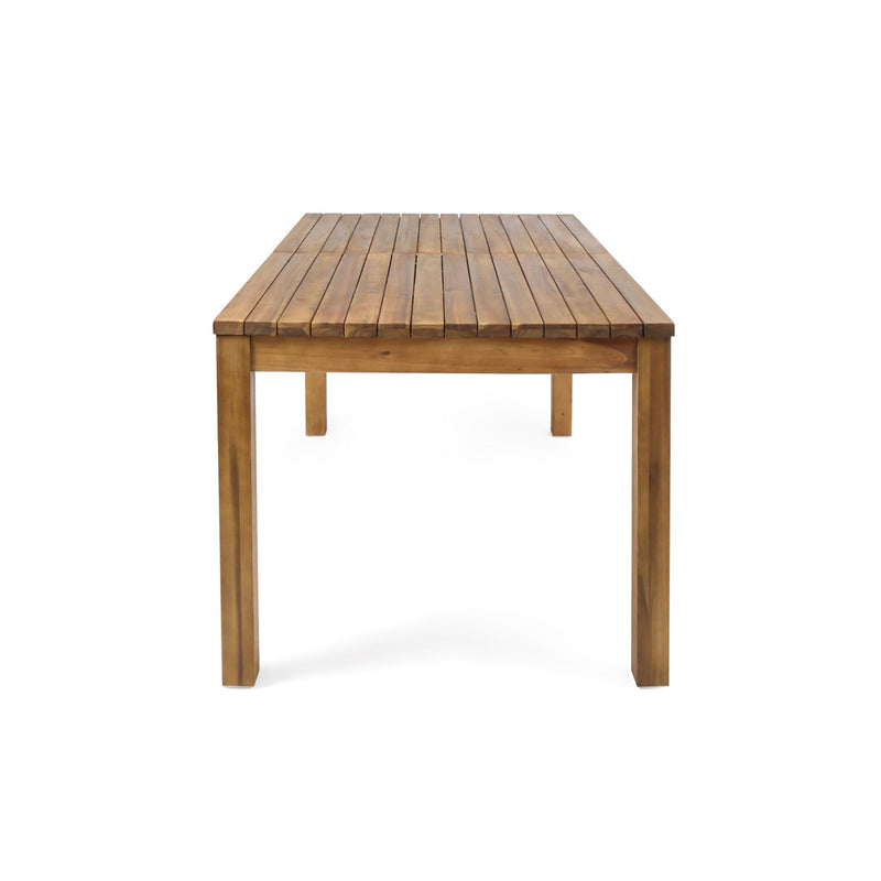 Wilson - Expandable Dining Table With Slat Design - Teak Acacia Wood - R&R Furniture Gallery (Fountain Valley, CA)