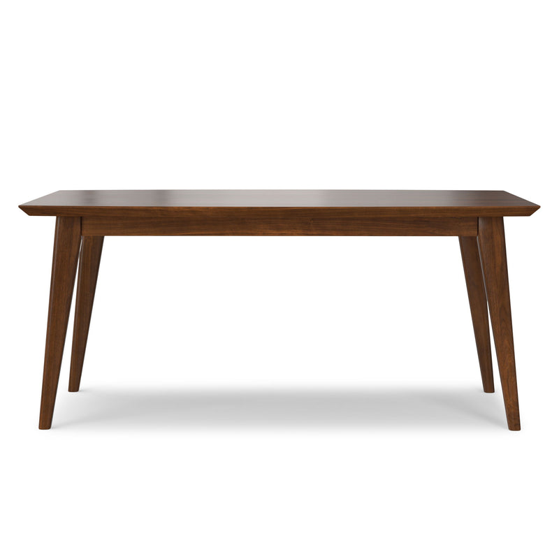 Simpli-Home Draper dining table with rectangular top, wooden finish, and sturdy legs, ideal for modern dining rooms.