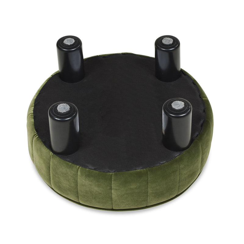 Riley - Round Footstool Ottoman - Olive Green - R&R Furniture Gallery (Fountain Valley, CA)