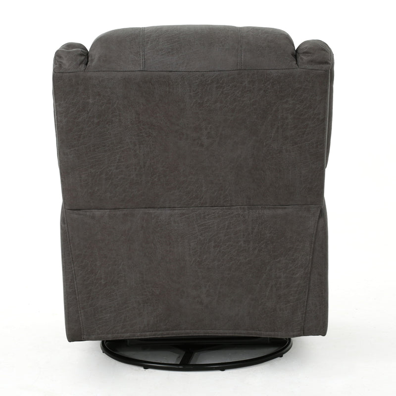 Noble House contemporary swivel glider recliner chair with plush upholstery and smooth swivel and gliding functions.