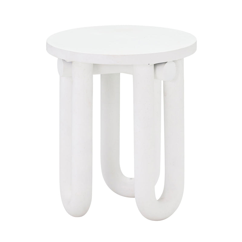 Tildy - Concrete Side Table - White - R&R Furniture Gallery (Fountain Valley, CA)