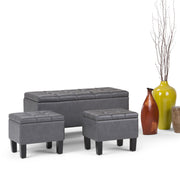 Dover - 3 Piece Storage Ottoman Contemporary Design - R&R Furniture Gallery (Fountain Valley, CA)