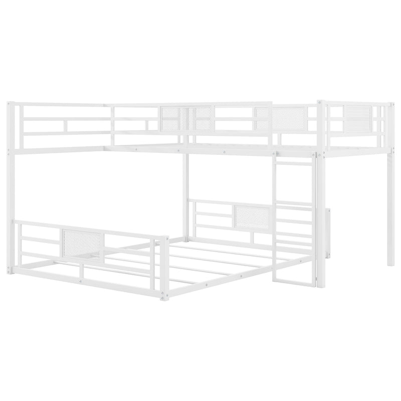 Dreamland L-shaped bunk bed with safety rails and sturdy wooden frame, designed for space-saving and secure sleeping arrangements.