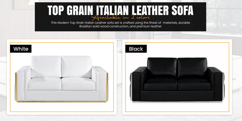 1130 - Top Grain Italian Leather Sofa - R&R Furniture Gallery (Fountain Valley, CA)