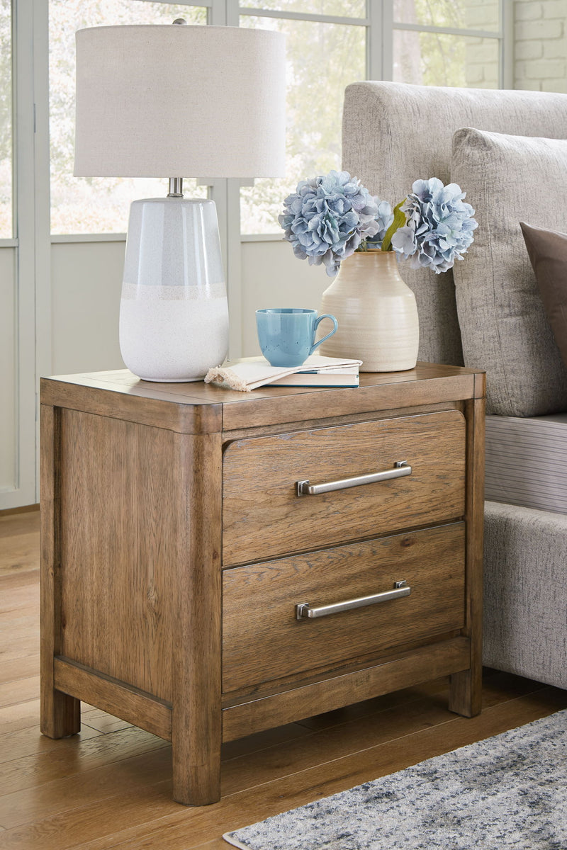 Cabalynn - Two Drawer Night Stand - Light Brown - R&R Furniture Gallery (Fountain Valley, CA)