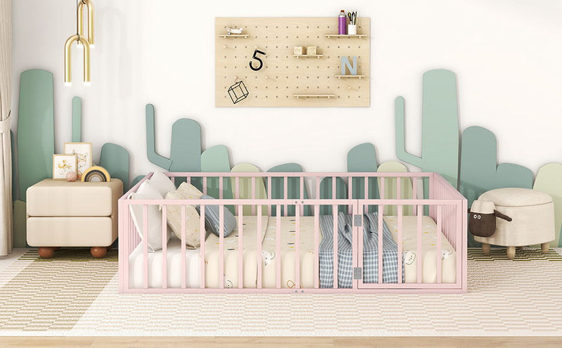 Metal Floor Bed Frame With Fence And Door - R&R Furniture Gallery (Fountain Valley, CA)