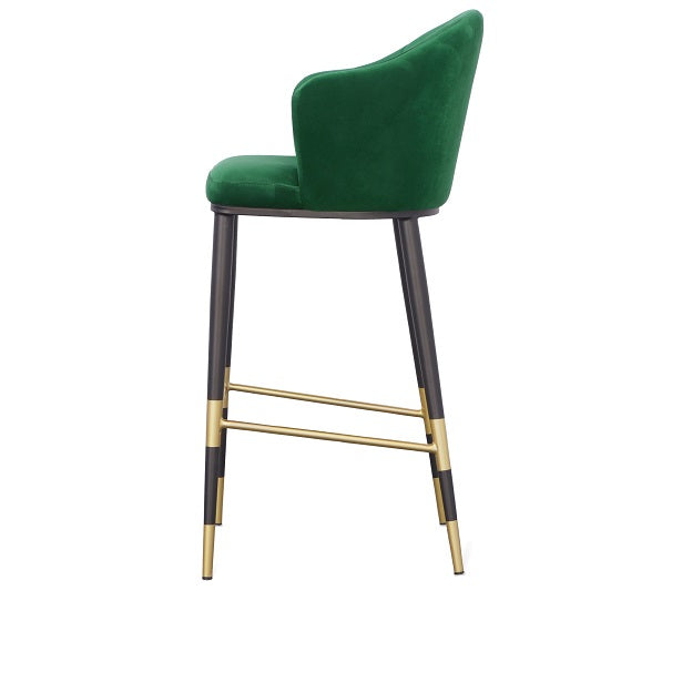 Adak - Modern Glam Green with Black & Gold Barstool — view 2