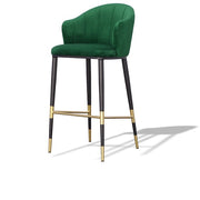 Adak - Modern Glam Green with Black & Gold Barstool — view 4