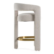 Adam - Modern Beige Fabric + Brass Counter Chair — view 2