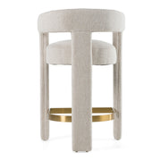Adam - Modern Beige Fabric + Brass Counter Chair — view 3