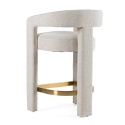 Adam - Modern Beige Fabric + Brass Counter Chair — view 4