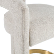 Adam - Modern Beige Fabric + Brass Counter Chair — view 5