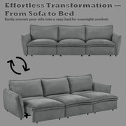 Eaden - Power Sofa With Sleeper - Gray Chenille - R&R Furniture Gallery (Fountain Valley, CA)