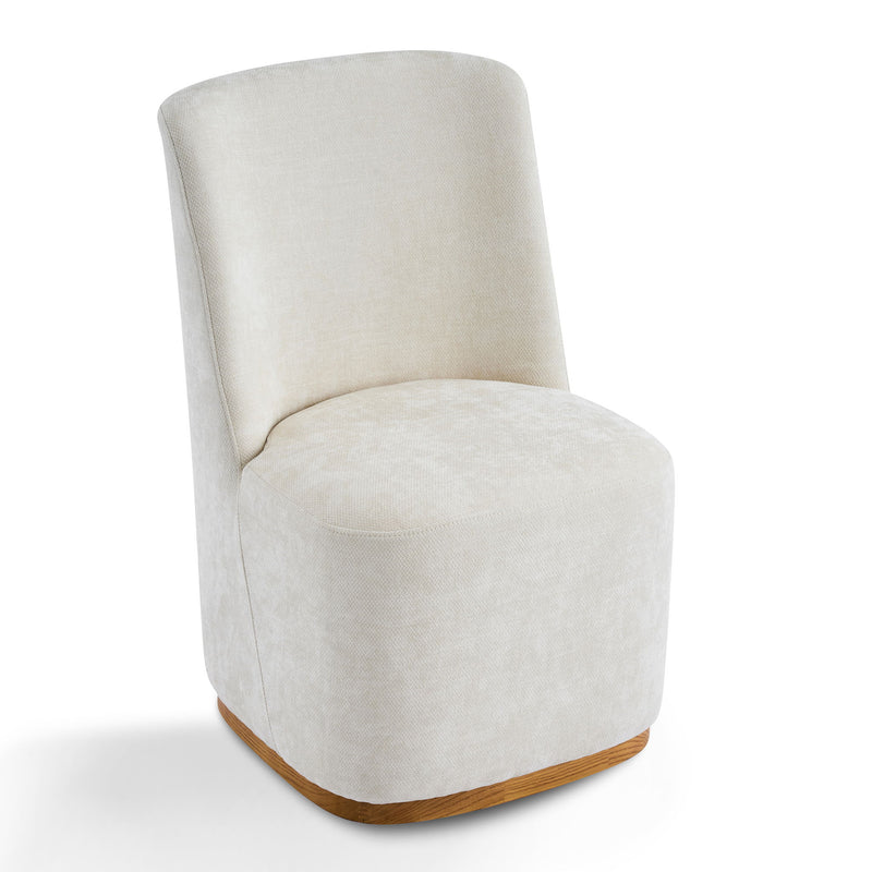 Set of two Noble House indoor upholstered dining chairs with plush cushioning and stylish design.
