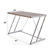 Finis - Writing Desk With USB - Weathered Oak & Chrome - R&R Furniture Gallery (Fountain Valley, CA)