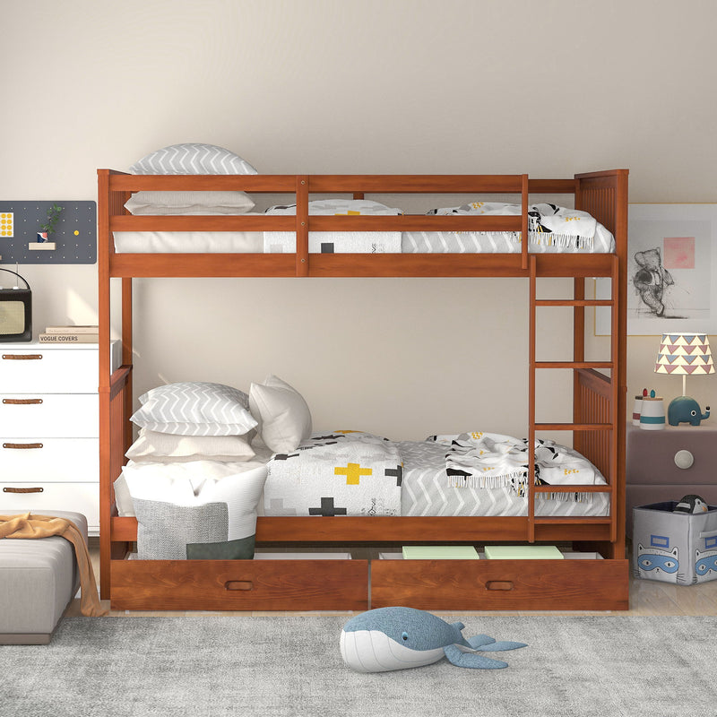Bunk Bed With Ladders And 2 Storage Drawers - R&R Furniture Gallery (Fountain Valley, CA)