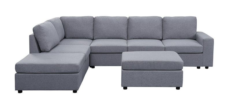 Marley - 7 Seat Reversible Modular Sectional Sofa With Ottoman - R&R Furniture Gallery (Fountain Valley, CA)