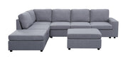 Cassia - 7 Seat Reversible Modular Sectional Sofa With Ottoman - R&R Furniture Gallery (Fountain Valley, CA)