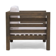 Outdoor Acacia Wood Patio Chair With Fabric Cushion - R&R Furniture Gallery (Fountain Valley, CA)
