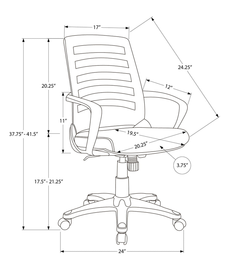 Office Chair, Adjustable Height, Swivel, Ergonomic, Armrests - R&R Furniture Gallery (Fountain Valley, CA)