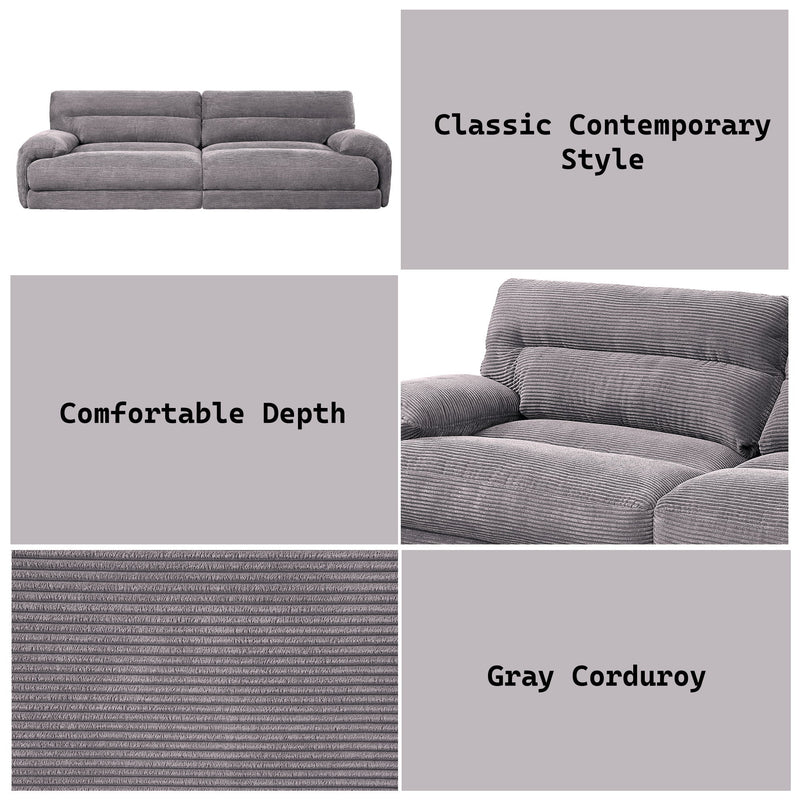 Cadenza - Corduroy Sofa - Gray