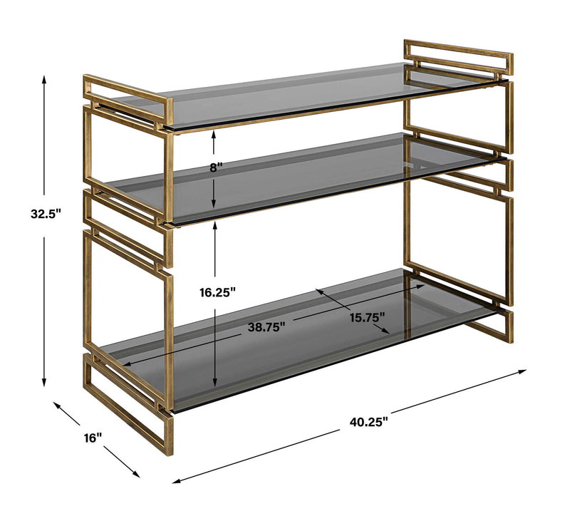 Stacked Up - Glass Console Table - Gray