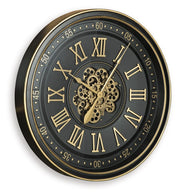 Dairton - Wall Clock - Black / Gold Finish - R&R Furniture Gallery (Fountain Valley, CA)
