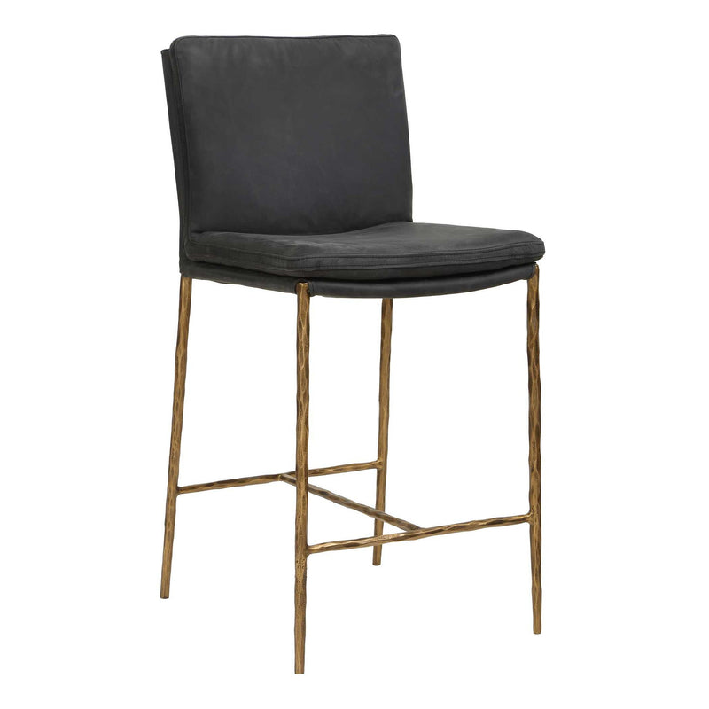 Uttermost Ascend counter stool with a sleek wooden seat and metal frame, designed for counter height seating (24-27 inches).