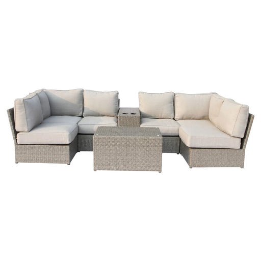 Comfortable Modern Patio Rattan Sectional Set With Cushions - R&R Furniture Gallery (Fountain Valley, CA)