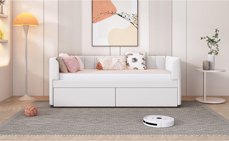 Upholstered Daybed With Ergonomic Design Backrest - R&R Furniture Gallery (Fountain Valley, CA)