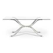 Adderley Modern Stainless Steel w/ Glass Top Dining Table — view 5