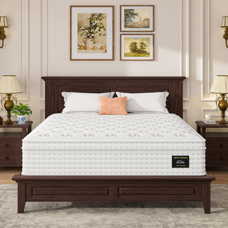 14'' Hybrid Mattress, Memory Foam & Pocket Springs For Pressure Relief - R&R Furniture Gallery (Fountain Valley, CA)