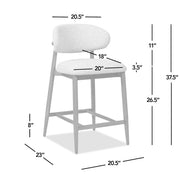 Locke - Modern Upholstered Counter Stool With Frame - Salt / Pepper - R&R Furniture Gallery (Fountain Valley, CA)
