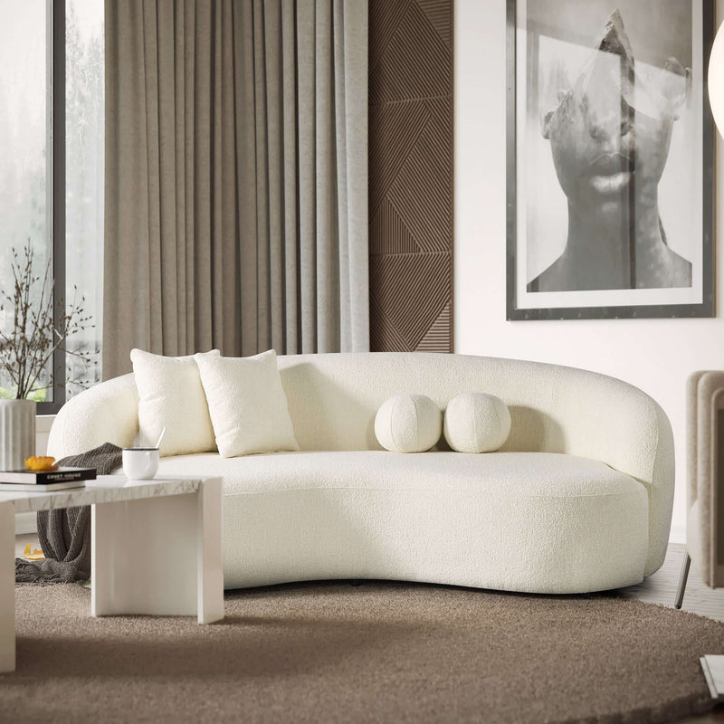 Drake - Japandi Style Curvy Boucle Sofa - R&R Furniture Gallery (Fountain Valley, CA)