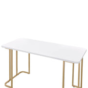 Estie - Writing Desk (Same Ac00902) - White & Gold - R&R Furniture Gallery (Fountain Valley, CA)