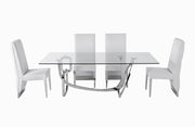 Adelaide Modern Stainless Steel & Glass Dining Table — view 5