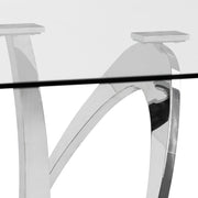 Adelaide Modern Stainless Steel & Glass Dining Table — view 3