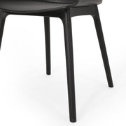 Set of two Noble House Dahlia chairs with sleek wooden legs and cushioned seats, ideal for dining or living room decor.