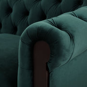 Chesterfield Loveseat Sofa, 2 Person Rolled Arm Upholstered Couch - R&R Furniture Gallery (Fountain Valley, CA)
