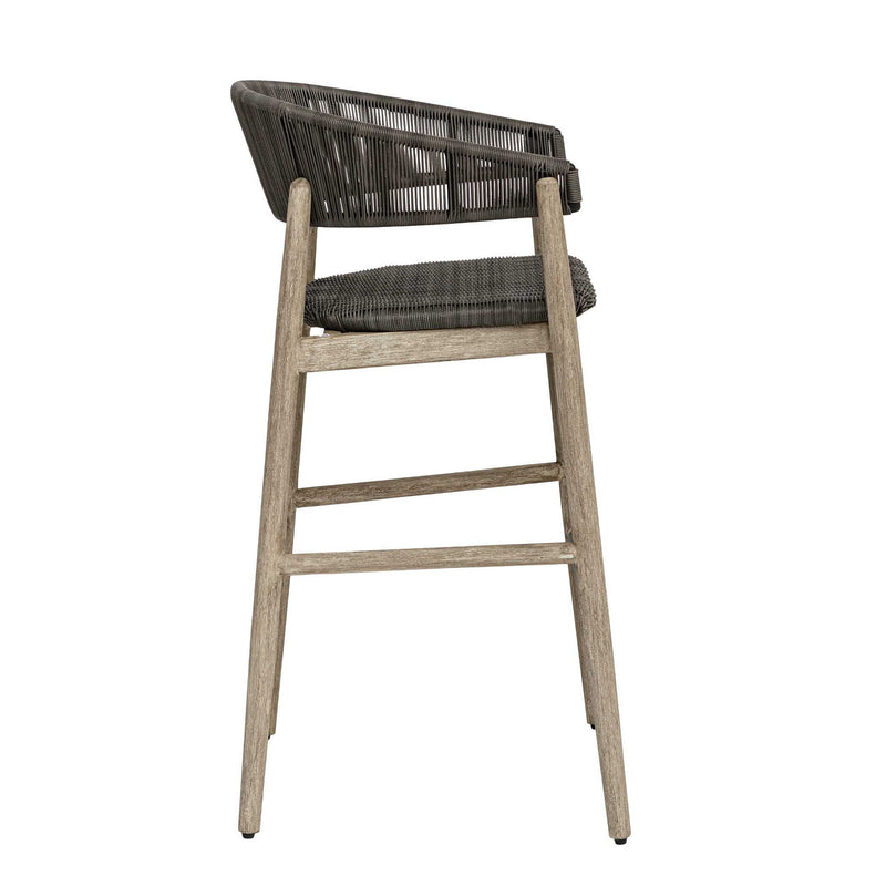 Dermott - Outdoor Bar Stool - Brown / Dark Gray