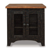 Valebeck - Rectangular End Table - Black / Brown - R&R Furniture Gallery (Fountain Valley, CA)