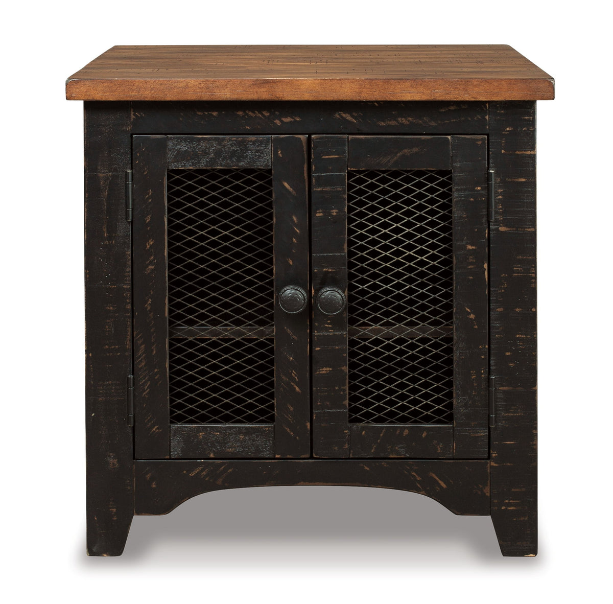 Valebeck - Rectangular End Table - Black / Brown - R&R Furniture Gallery (Fountain Valley, CA)