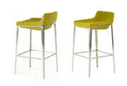 Adhil Mid-Century Green Fabric Bar Stool — view 3