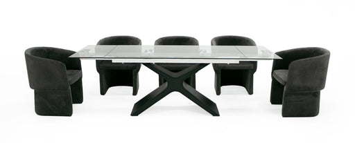 Adler - Modern Black Glass Extendable 63"/94.5" Dining Table — view 2