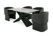 Adler - Modern Black Glass Extendable 63"/94.5" Dining Table — view 4