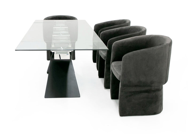 Adler - Modern Black Glass Extendable 63"/94.5" Dining Table — view 5