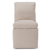 Adrian - Modern Beige Fabric Dining Chair w/ Castor Wheels